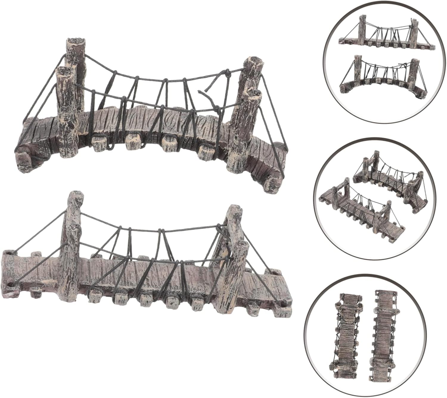 Toyvian 2pcs Mini Garden Bridge Decor Resin Landscape Ornaments for Fairytale Gardens Dollhouses and Terrariums Unique Design for Indoor and Outdoor Use