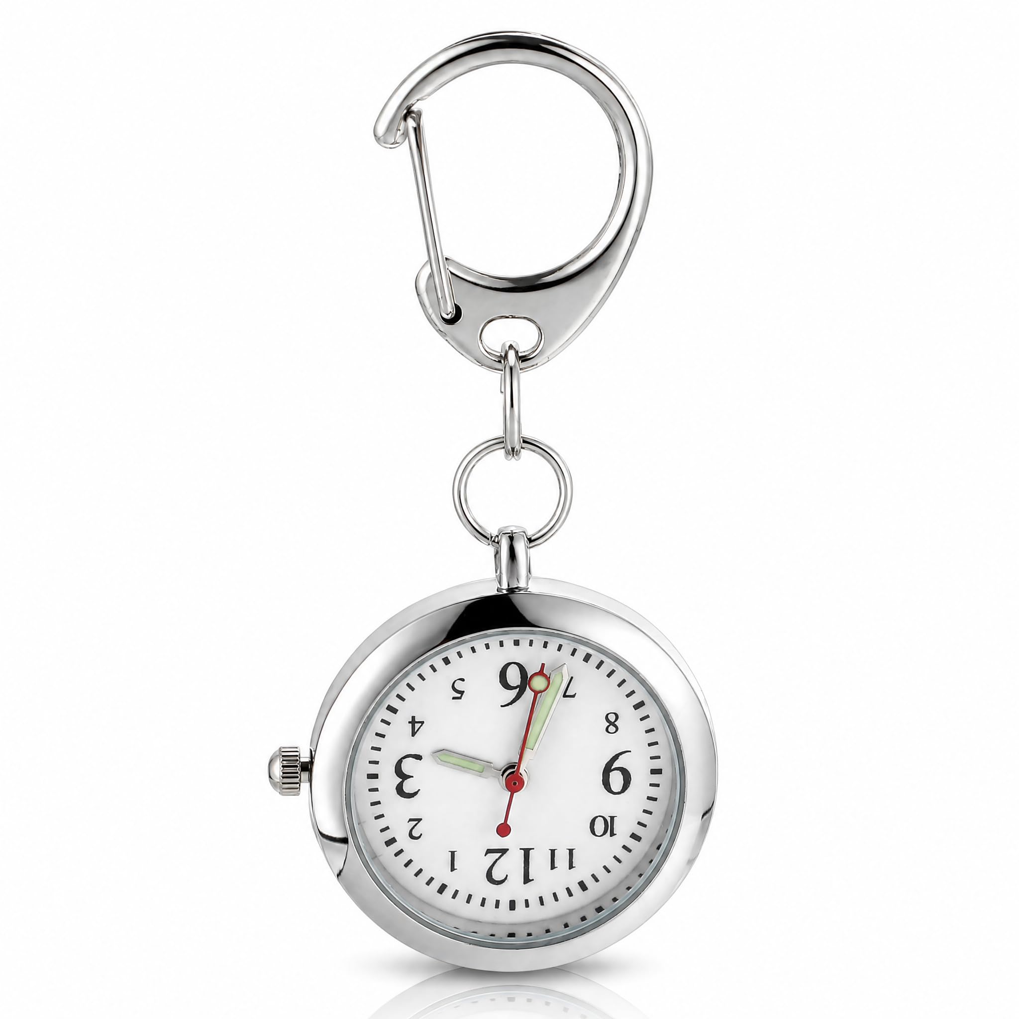 Photo 1 of Balacoo Nurses Watches for Women: Glow Pointer Watch with Keychain - Unisex Hanging Digital Clip Fob for Nurses Doctors (Silver)