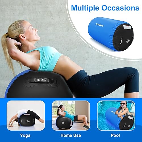 Miniatura 27 de VOFiTNY Gimnasia Equipo de Tumbling Air Barrel Inflable Octágono Vaso Roller Back Bend Trainer Chearleeding Mat Sin Bomba Menta nopump