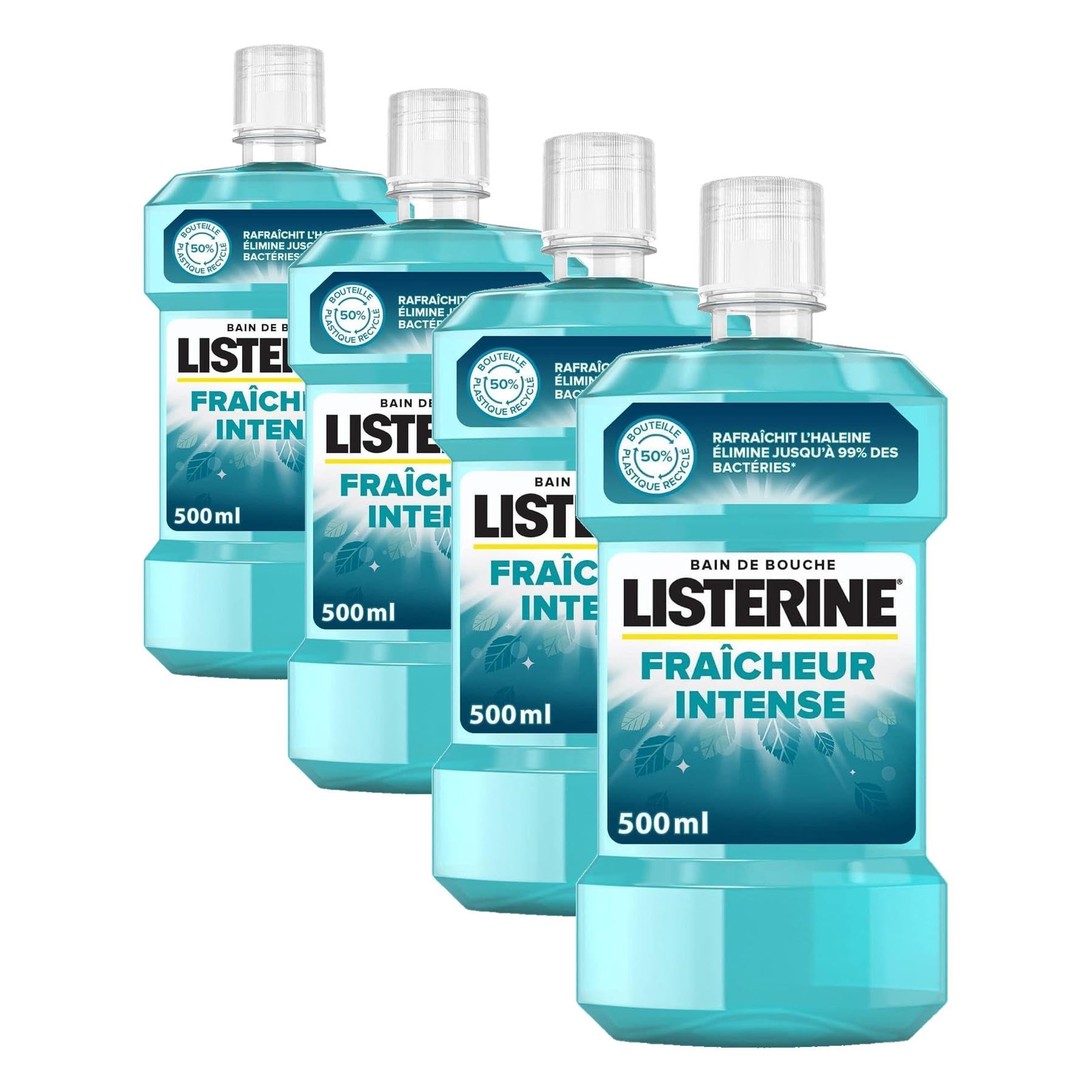 Listerine Antiseptikum für den Mund, intensive Frische, 500 ml (Packung mit 4)