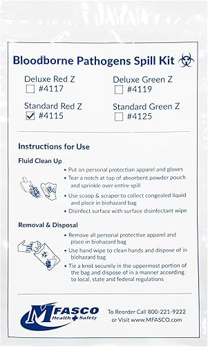 Miniatura 8 de MFASCO Kit de limpieza para vómitos y líquidos corporales  Kits de derrames de sangre, kit de derrames de líquidos corporales  Solución de limpieza