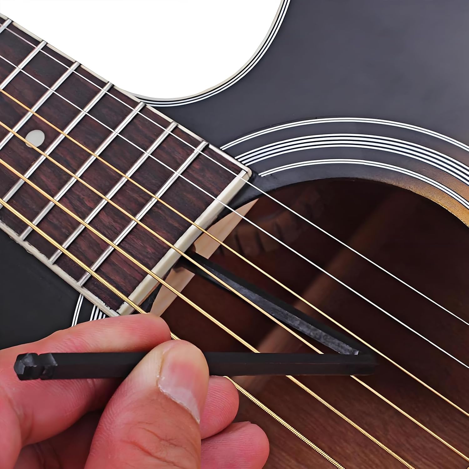 Septe Guitar Truss Rod Wrench, 4mm and 5mm Allen Wrench, Ball Head Allen Wrench for Adjusting Guitar Necks,Guitar Tools Suitable for Acoustic Guitar （Black)