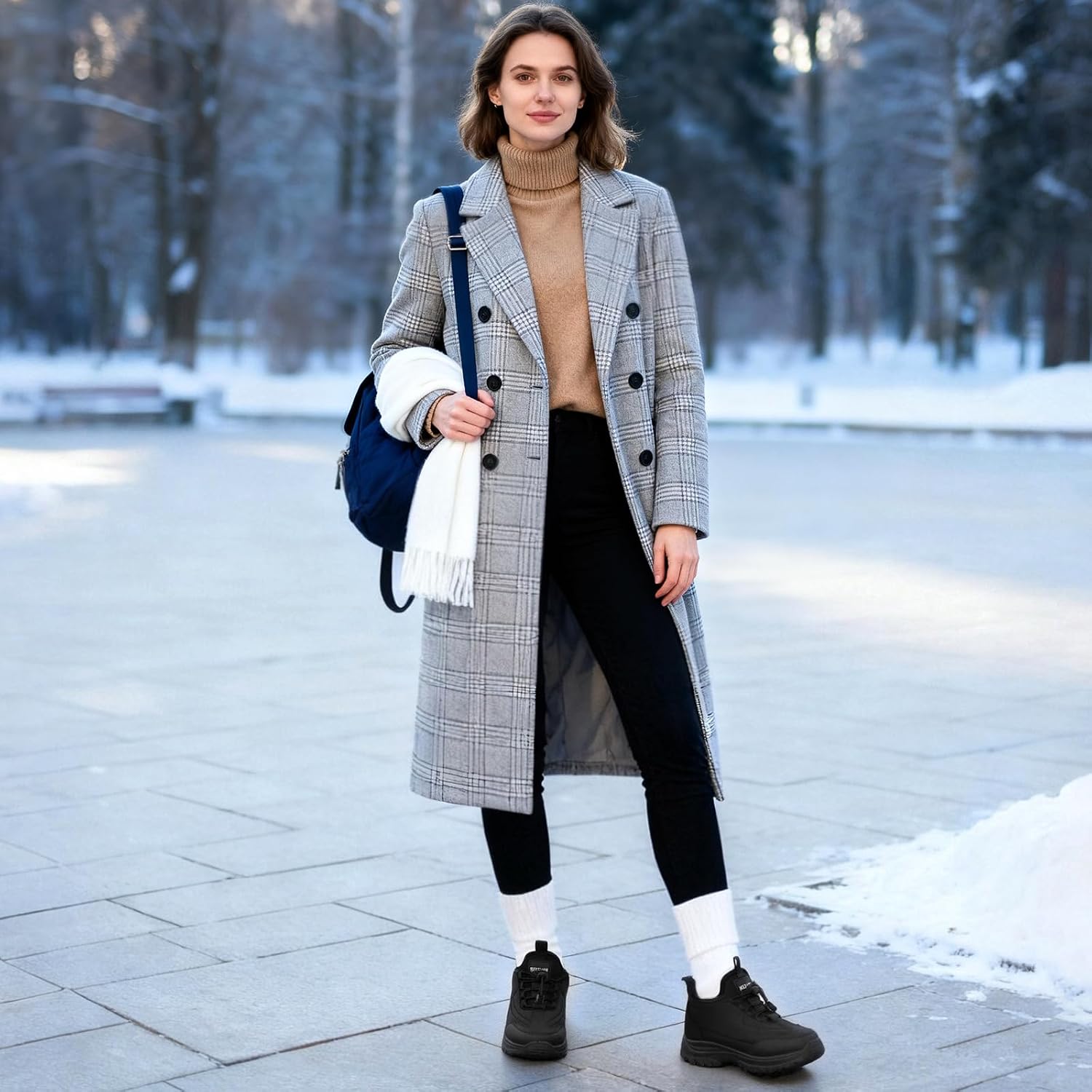 STUNAHOME Winter Boots for Women Waterproof Slip On Snow Boot Fur Warm - Walking Comfortable Ankle Boot for Women
