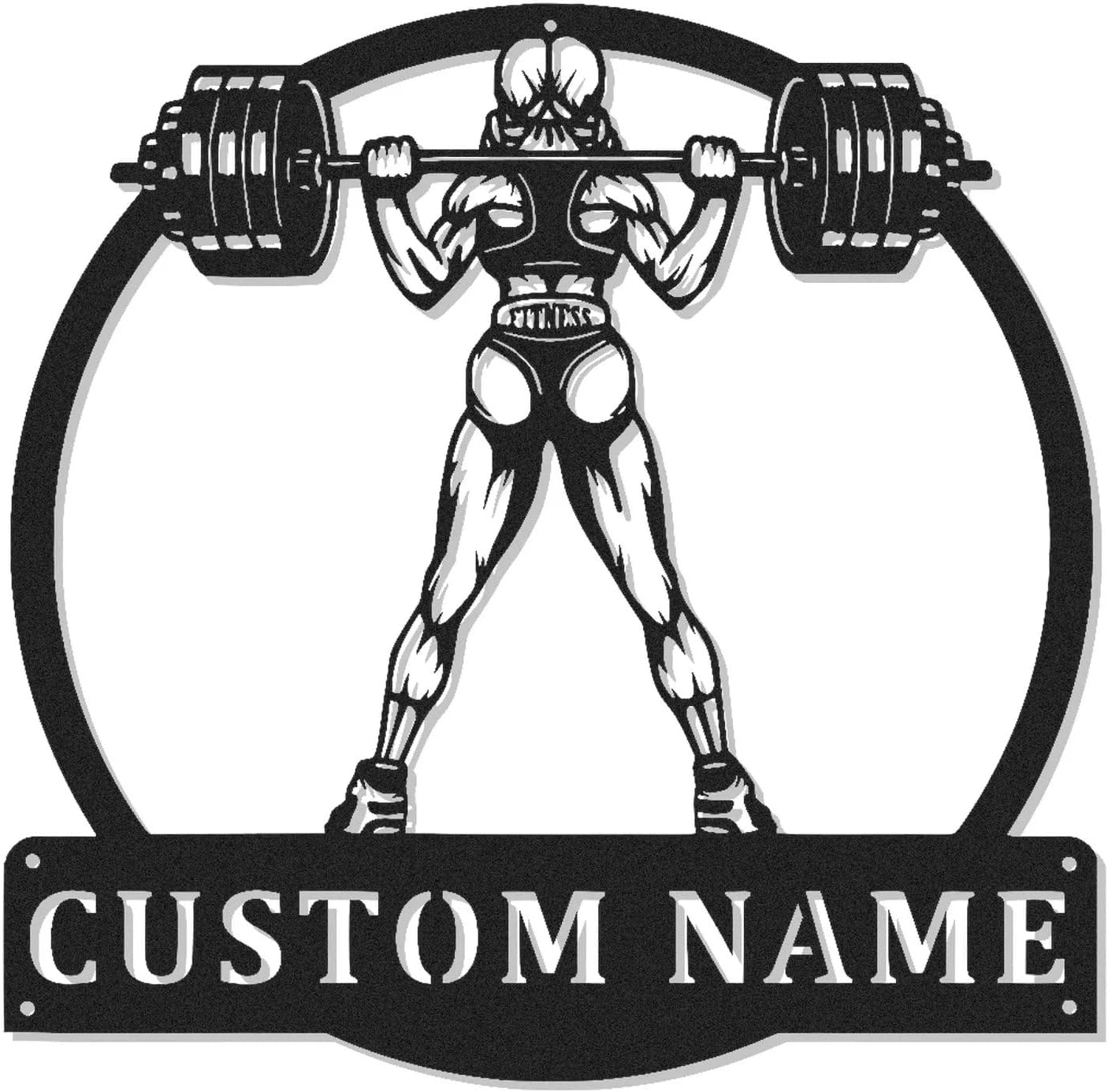 Custom Female Weightlifter Led Light Metal Wall Art Fitness Gift for Her Gym Decor for Strength Enthusiasts