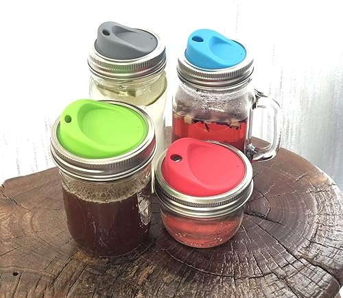 Miniatura 4 de THINKCHANCES Kit de tapa de silicona reutilizable de grado alimenticio y libre de BPA para beber jugo de café, con anillos de acero inoxidable para