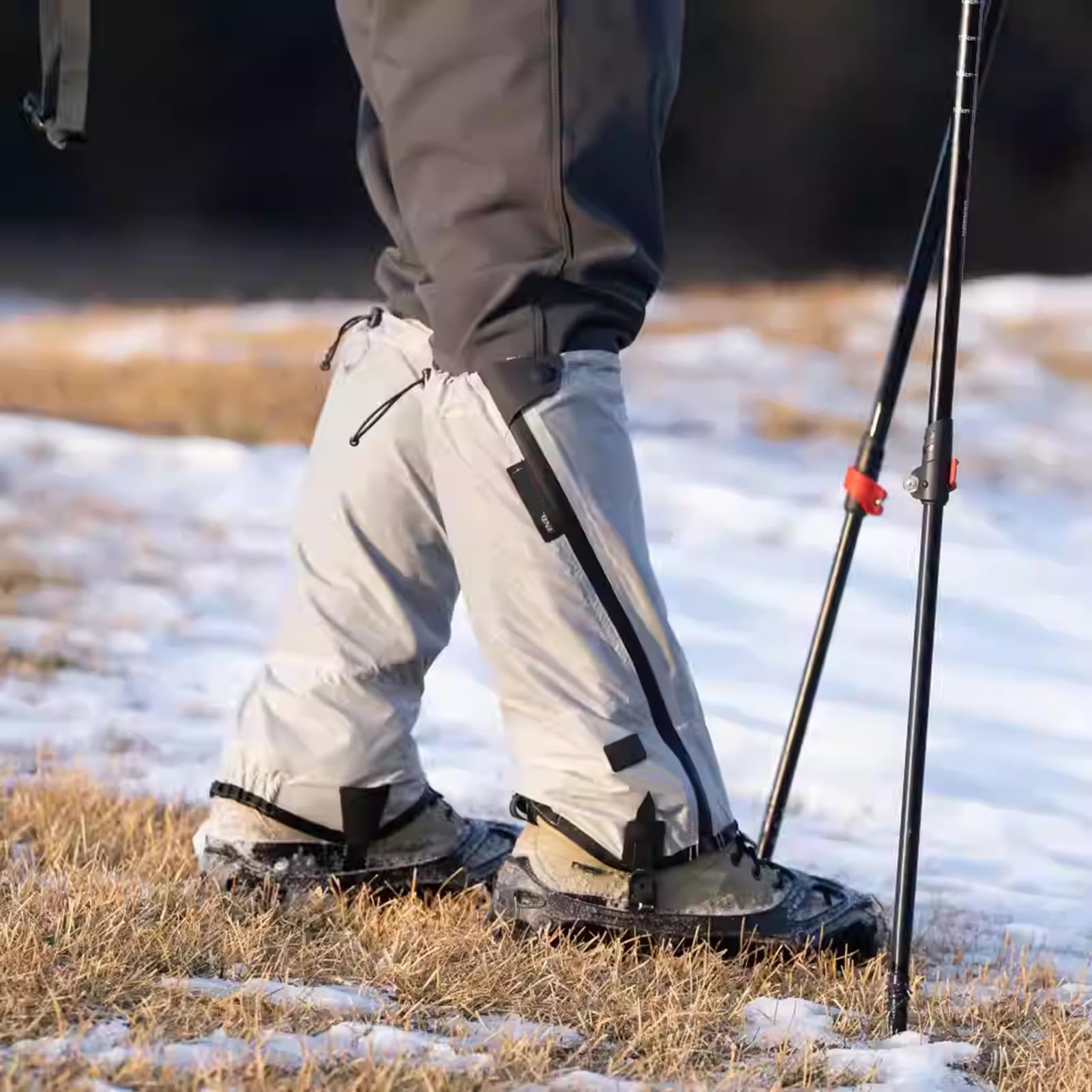1 Paire De Guêtres De Jambe, Guêtres De Bottes De Neige Réglables avec Sangle Inférieure Épaisse Remplaçable