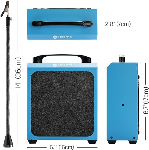 Miniatura 4 de SainSmart Extractor de humos de soldadura con brazos de soldadura magnética flexibles+SainSmart 20 x 14 pulgadas alfombrilla de soldadura de