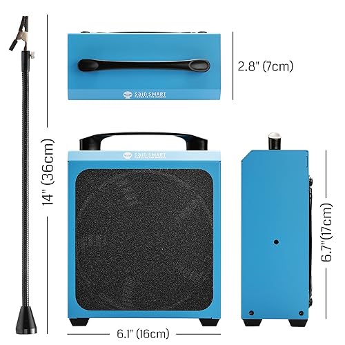 Miniatura 4 de SainSmart Extractor de humos de soldadura con brazos de soldadura magnéticos flexibles para soldar estación de trabajo de bricolaje, 4 filtros de