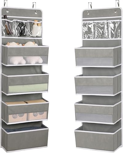 JINOKADI Organizador sobre la puerta con 4 bolsillos de gran capacidad, 60 libras de carga resistente, organizador de habitación detrás de la disponible en Yaxa Venezuela