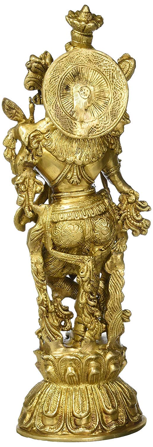 Amazon.co.jp: ピンク-ロタス 真鍮 ヒンドゥー教神像 クリシュナ神像