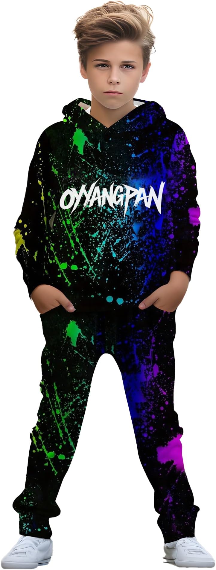 boys' clothing sets, 2-Piece Hoodie & Pants Outfits for Boys Size 4-14 | Lightweight Non-Fleece Fall & Spring Clothing Sets