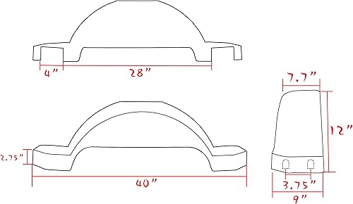 Miniatura 2 de HECASA Par de guardabarros de remolque de un solo eje compatibles con ruedas de 13 pulgadas, falda de neumático, lancha, 39.7 pulgadas de largo x