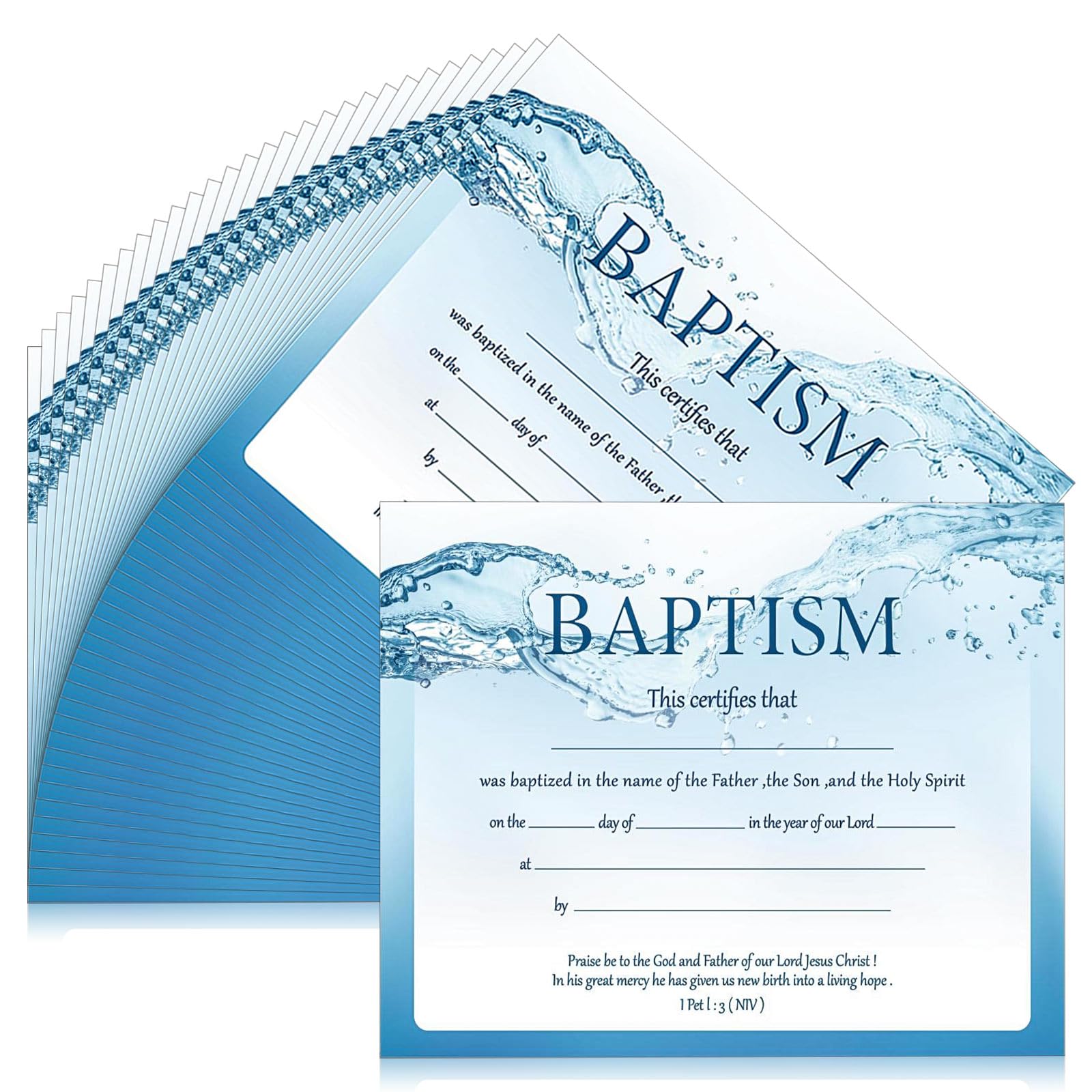 Christening Gifts For Boys Baby Dedication Certificates - 25 Pack Baptism  Keepsakes With Greenery Design 8x10 Inches Baptism Certificates For Church, image size:1600x1600