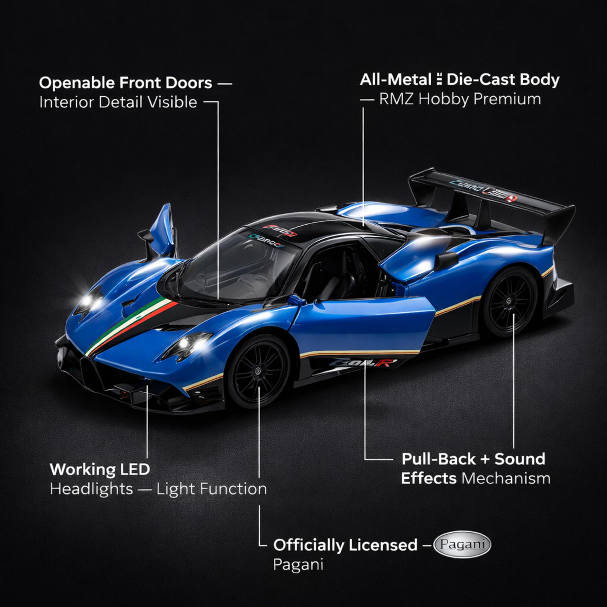 Pagani Zonda R Die-Cast Car - 1:32 Scale Model -3