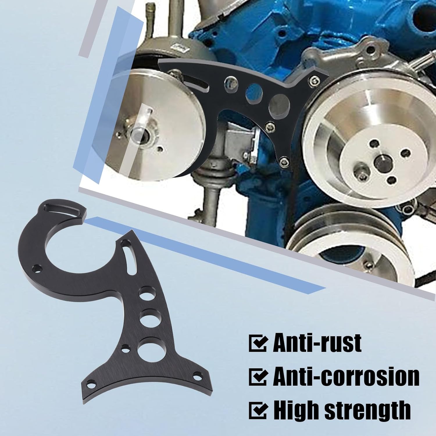Power Steering Pump Mounting Bracket Compatible With Ford SBF 289 302 351W 1965-1968