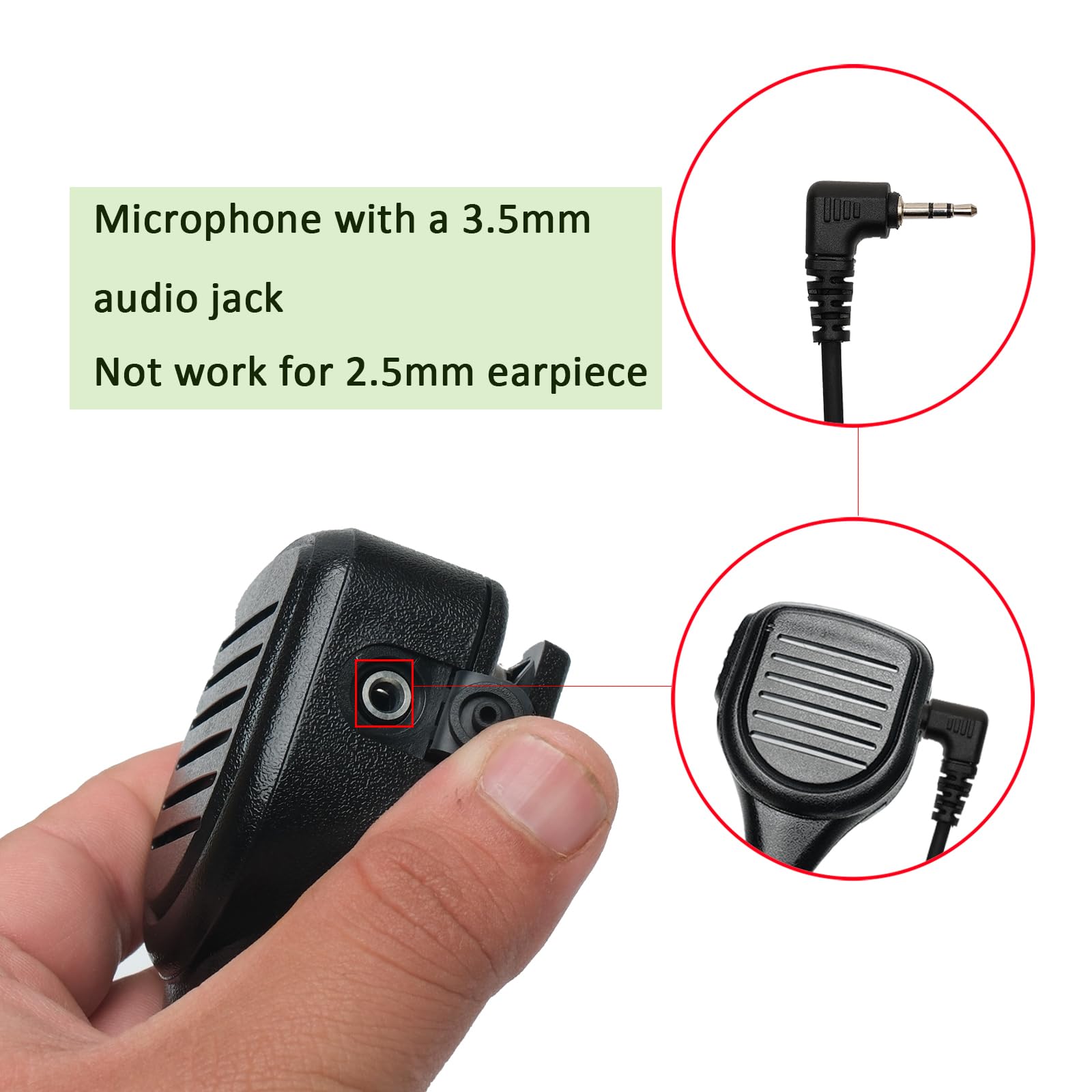 Micrófono de altavoz compatible con Motorola Talkabout MR350R MH230R T260 T600 T200TP T260TP T460 Walkie Talkie Radio bidireccional