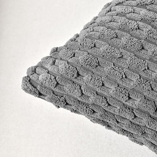 Miniatura 4 de Fancy Homi - Juego de 2 fundas de almohada lumbares decorativas gris oscuro de 12 x 20 pulgadas para sofá, sala de estar, cama, estilo moderno,