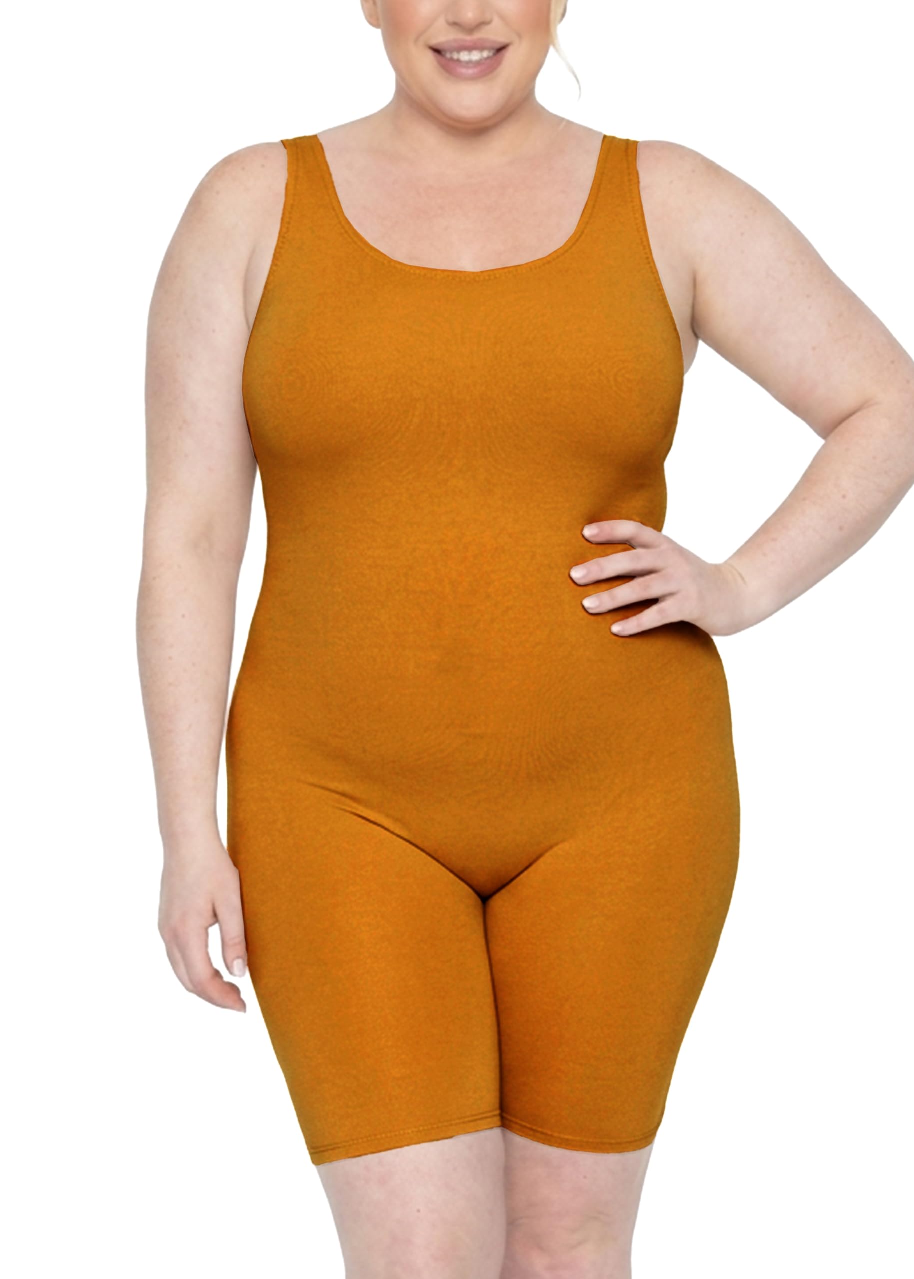 STRETCH IS COMFORT Womens Plus Size Tank Unitard Athletic Rompers For Women
