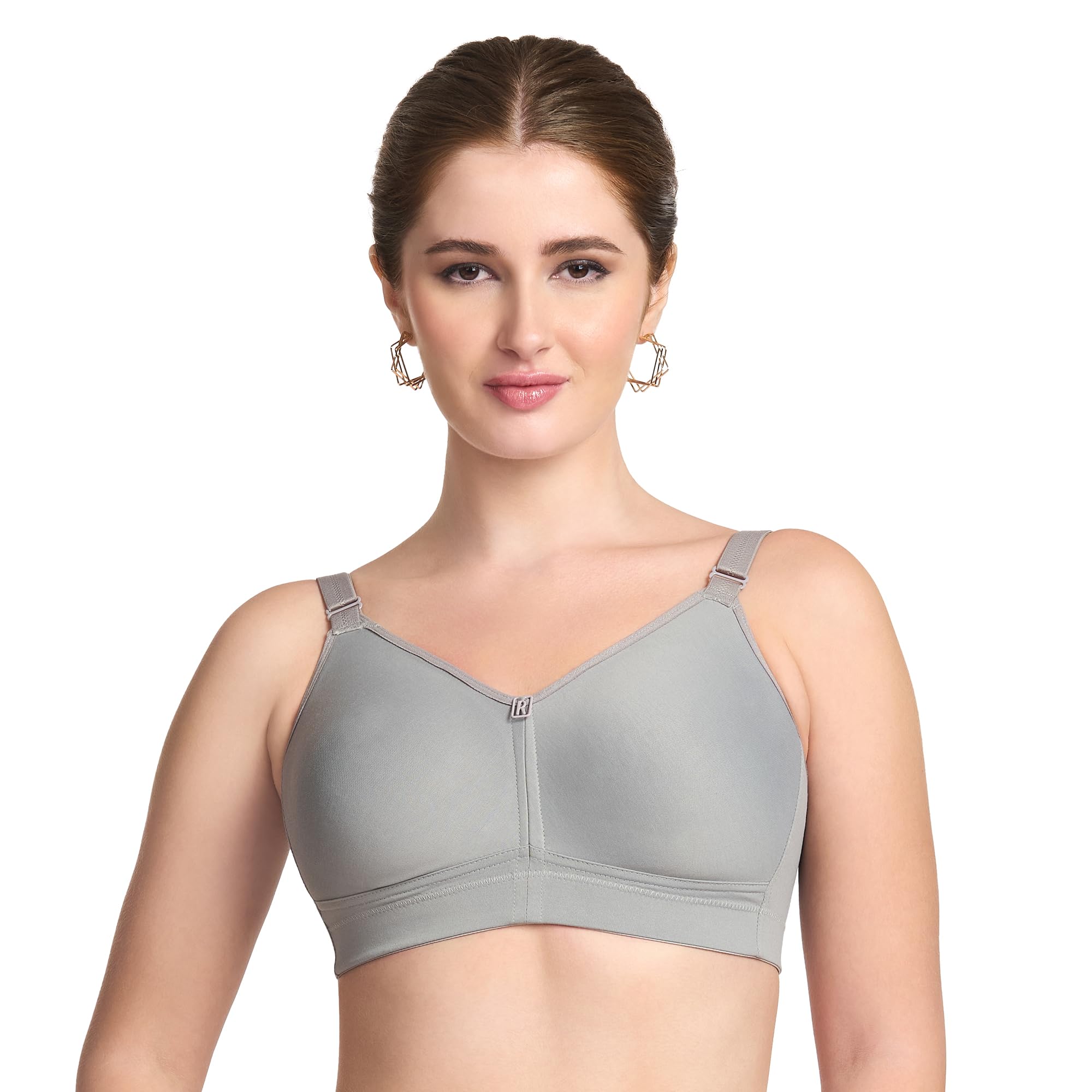 Riza T-FIT Women's Non-Padded,Non-Wired,Full Coverage,Seamless 100% Cotton Feel Fabric Bra Available in Multicolor