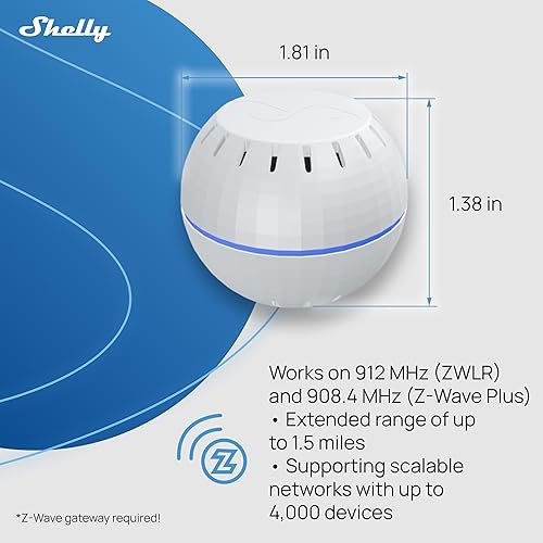 Miniatura 2 de Shelly Wave H&T US White US LR, Z-Wave - Monitor inteligente de temperatura y humedad de largo alcance, compatible con Alexa, Google Home,