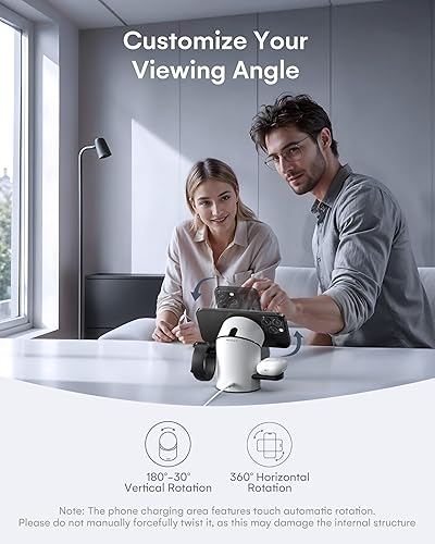 Miniatura 5 de ZEEHOO Estación de carga 3 en 1 para dispositivos Apple, soporte de cargador Mag-Safe, cargador inalámbrico giratorio automático Qi2 de 15 W para