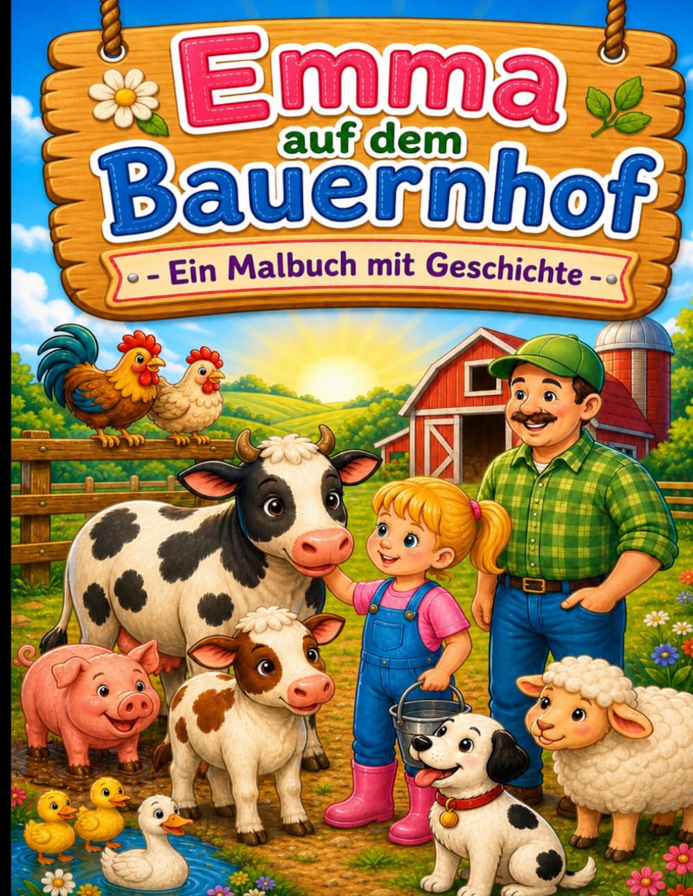 Emma auf dem Bauernhof - Ein Malbuch mit Geschichte - (Emmas Welt)