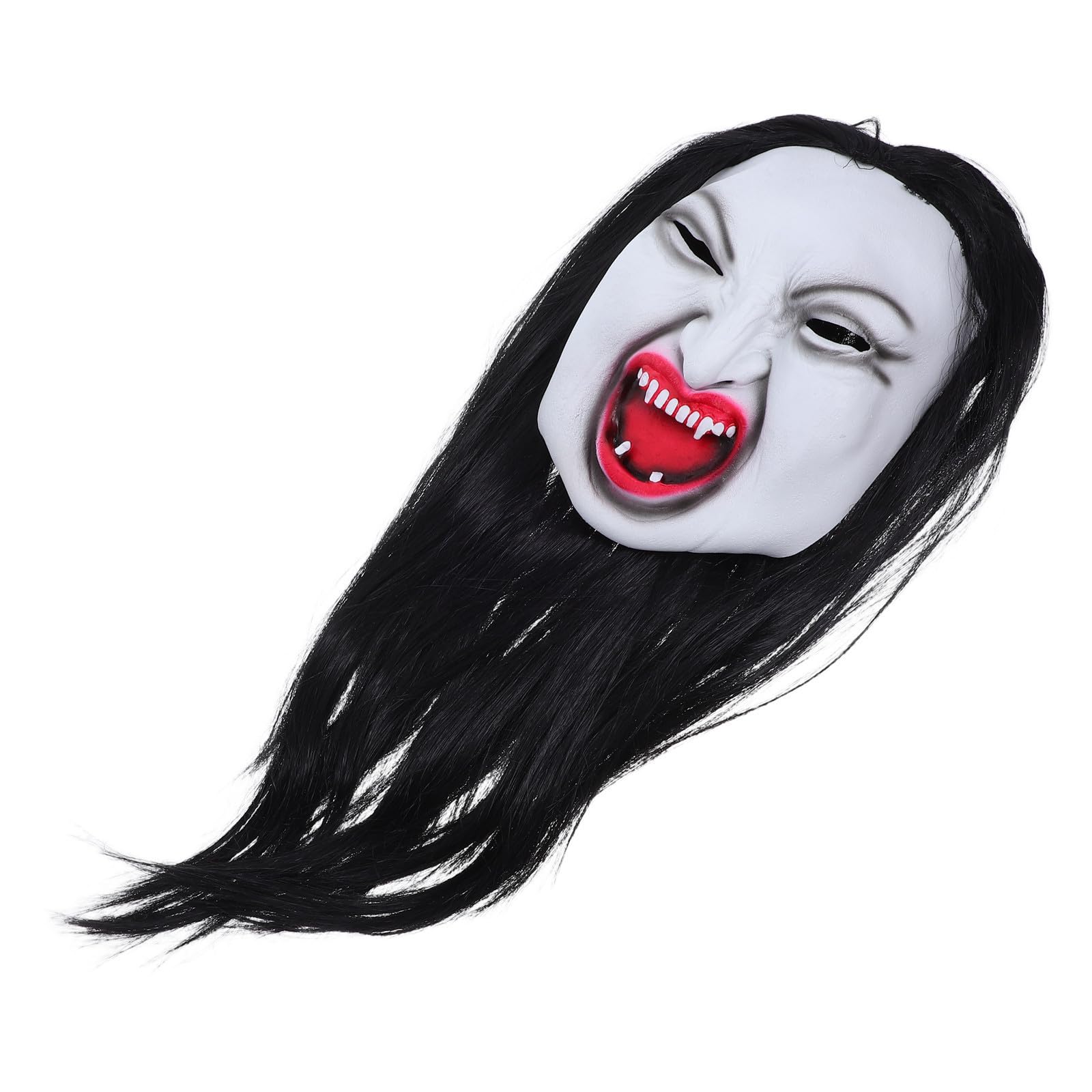 Tofficu 4 Pezzi Maschera Spaventosa Realistica Donna Fantasma con Chioma Lunghi