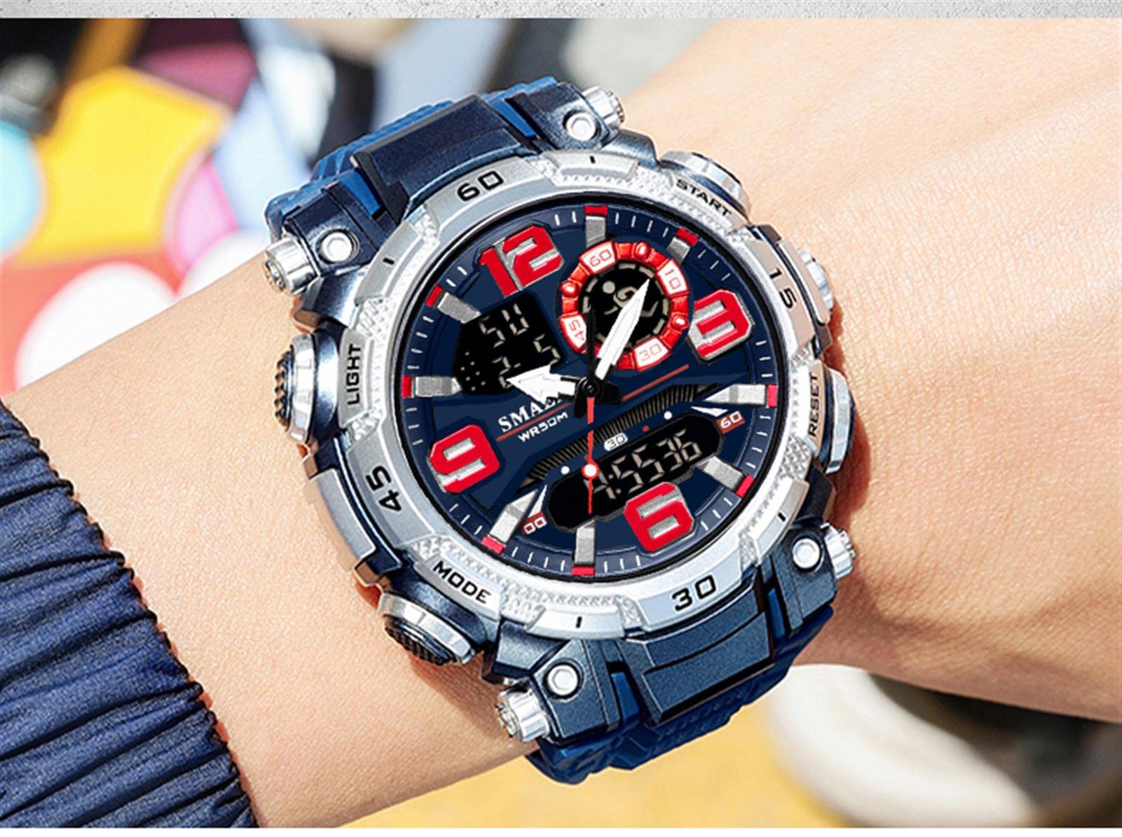 Montre Homme Digital Quartz Montre Imperméable Militaire Montre De Sports Multifonction Montres avec Alarme Chronographe Casual Montre pour Homme