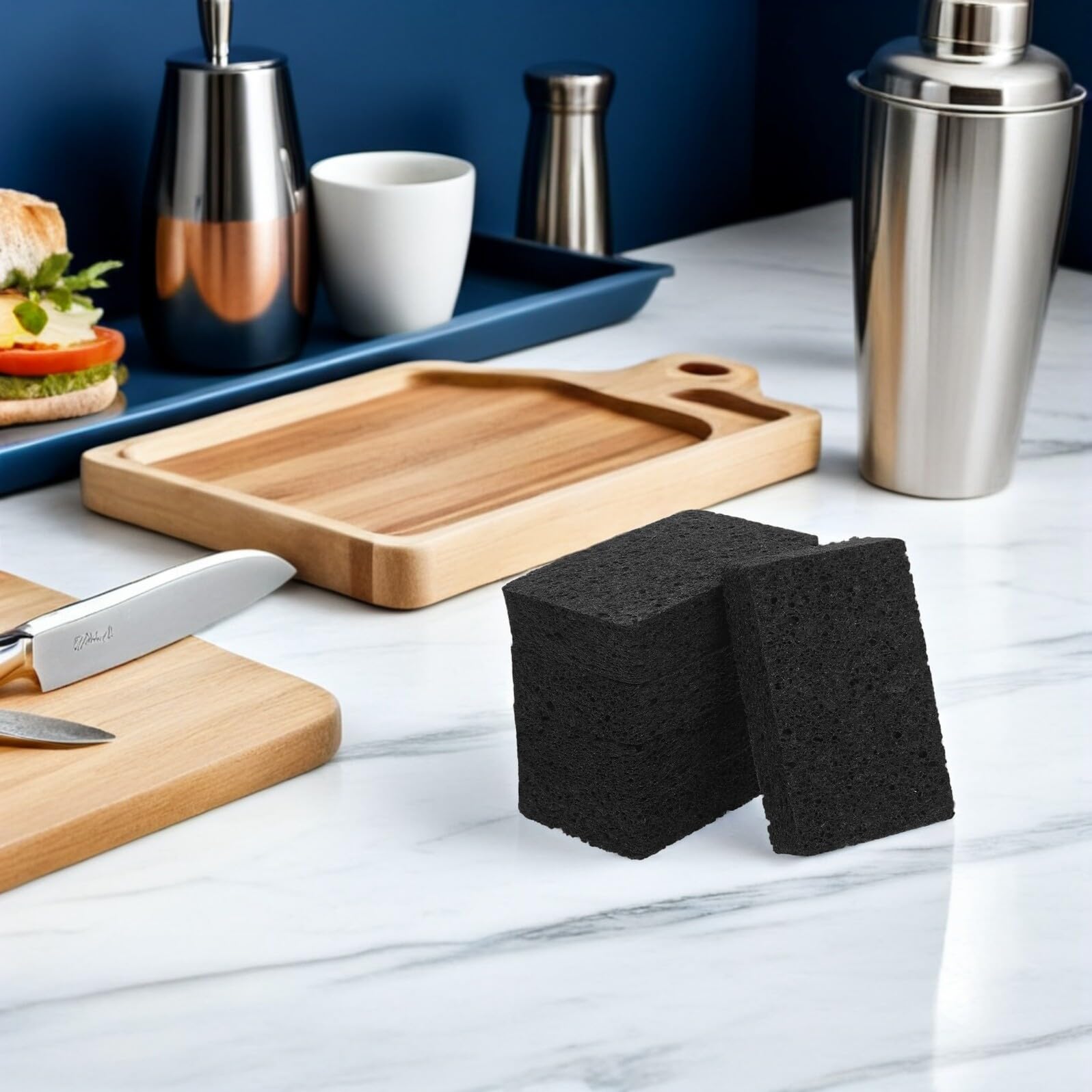 Housoutil 20 Esponjas para Lavar Platos de Cocina de Pulpa de Madera Reutilizables y Antirayaduras, Ideales para Limpieza de Vidrio y Uso Diario Hogar