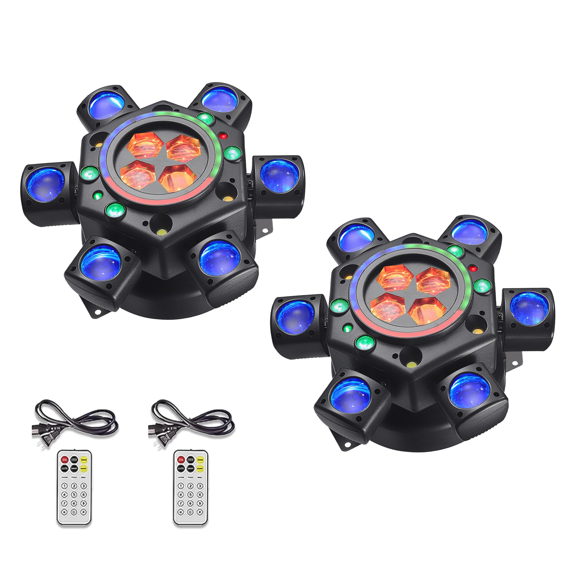 Moving Head Dj Lights for Parties, 180W LED RGBW 6 Arms with Mixed Lighting Effects,DJ Stage Lighting for Party Disco Club Wedding Bar (2)