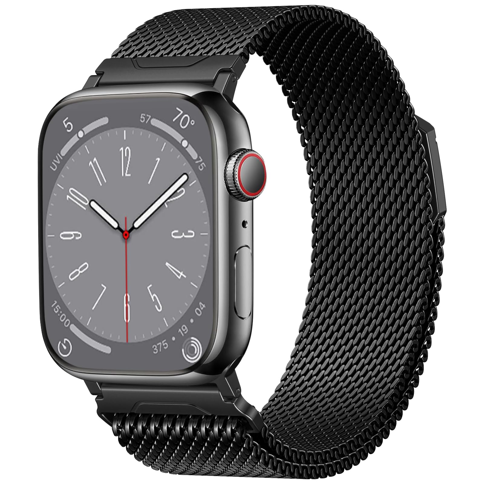 Photo 1 of SNBLK Magnetic Metal Bands Compatible with Apple Watch Ultra 3 2 Band for Men 49mm 46mm 45mm 44mm 42mm 41mm 40mm 38mm, Stainless Steel Milanese Strap for iWatch SE Series 11 10 9 8 7 6 5 4, Black