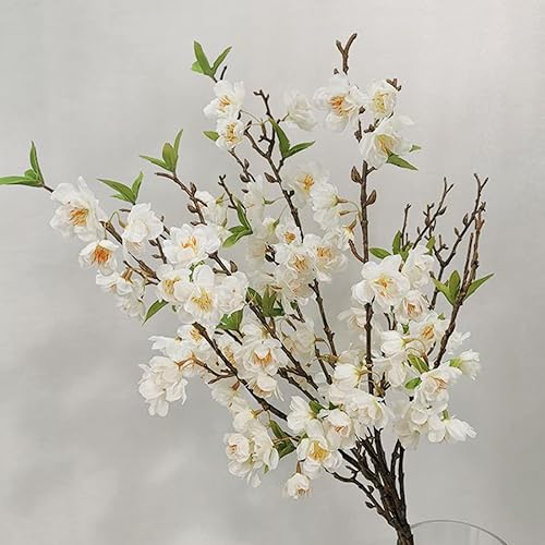 ZYLLZY 4 ramas artificiales de cerezo en flor, tallos largos de 35.5 pulgadas de alto, arreglos de mesa realistas para decoración del hogar, boda,