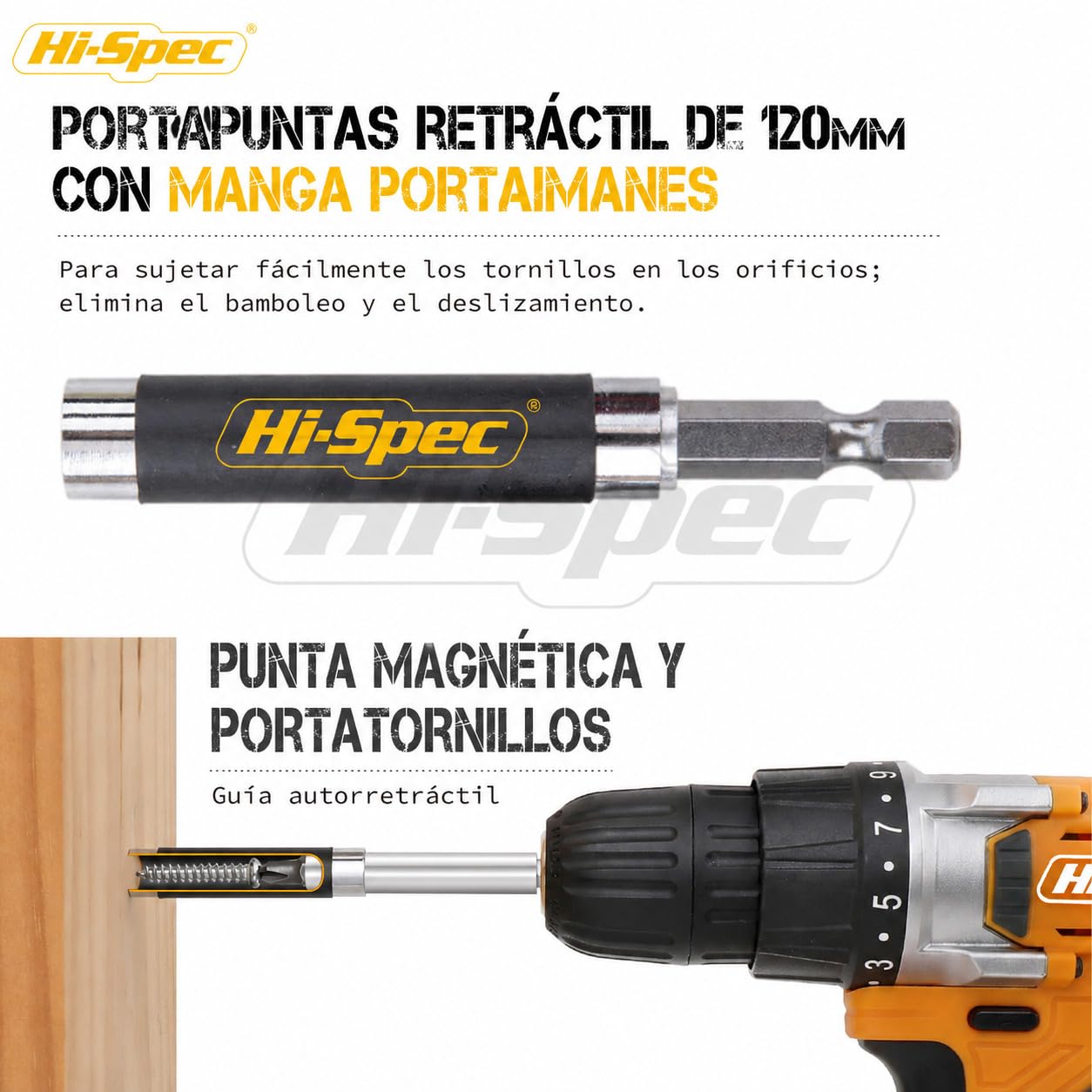 Hi-Spec Juego de Puntas de Impacto para Taladro Destornillador de 44 Piezas. Brocas para Herramientas Eléctrica con Cuerpo Hex con Maletin de Almacenamiento