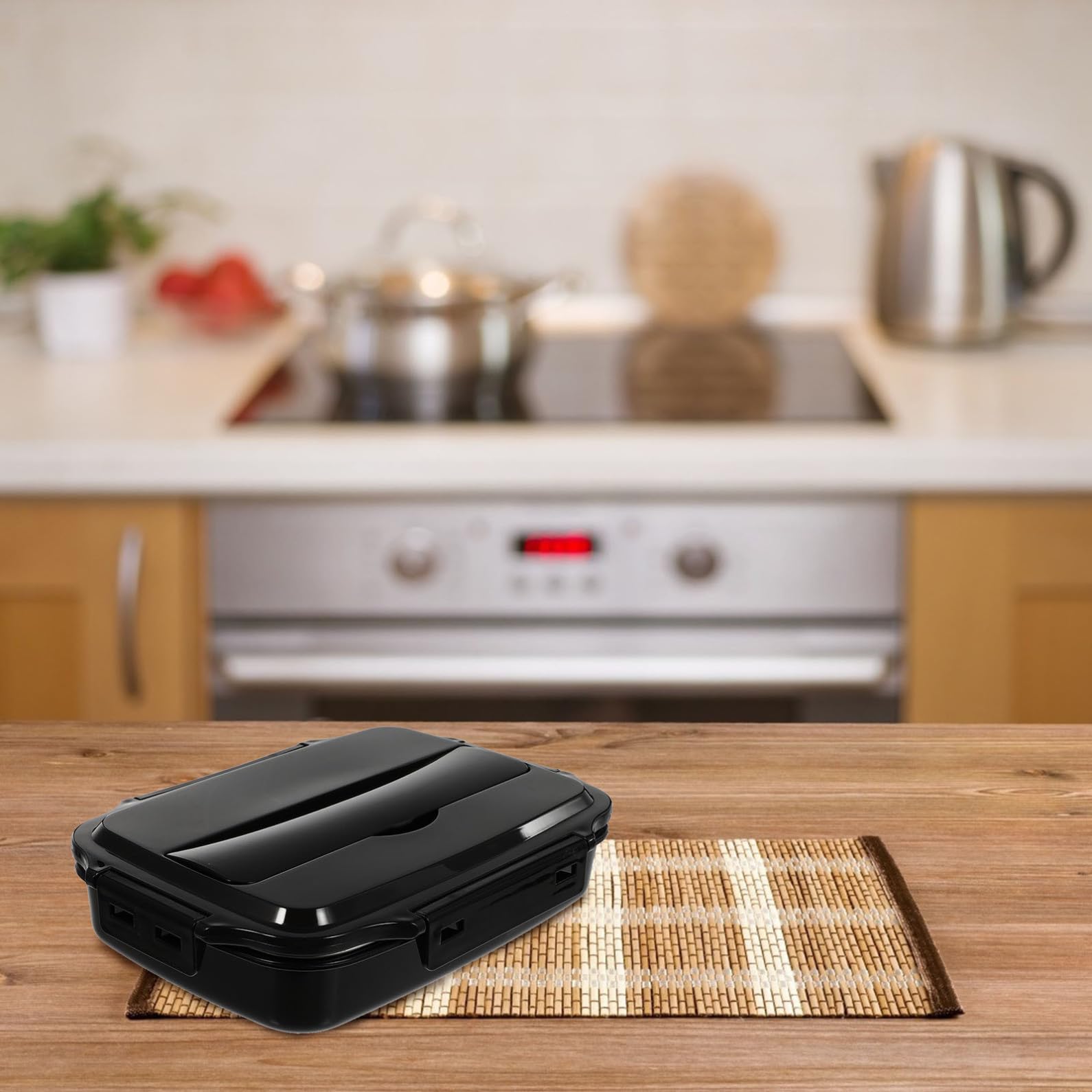 LABRIMP 1pieza Fiambrera De Acero Inoxidable Dividida Caja De Almuerzo Hermética Cubiertos Para Comidas El Trabajo y Uso Diario