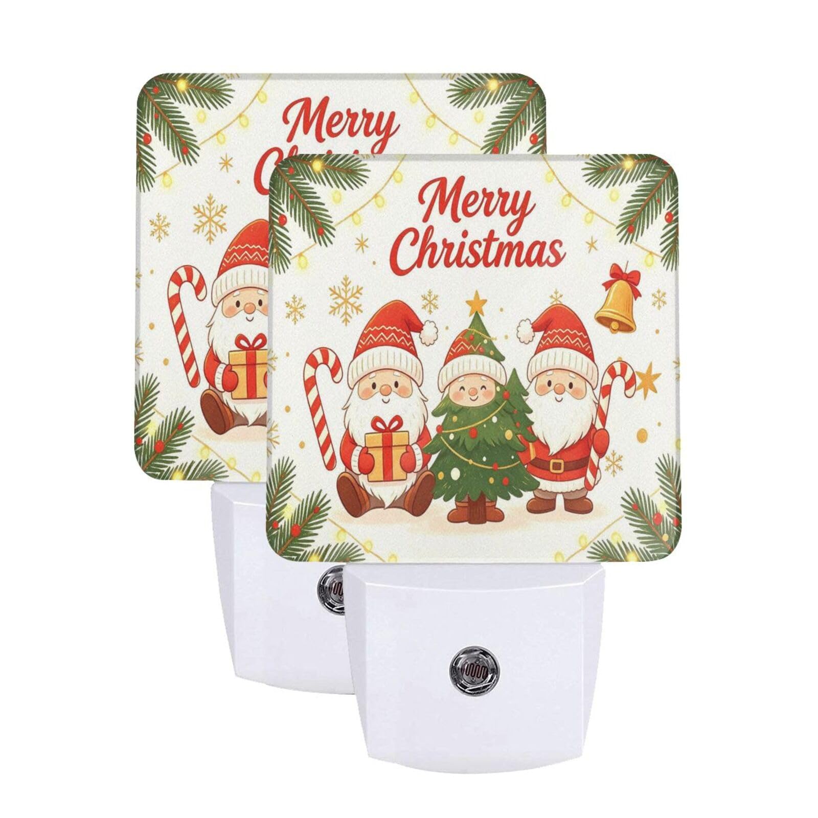 Winter Christmas Gnome Xmas Night Light LED Dusk-to-Dawn Set of 2