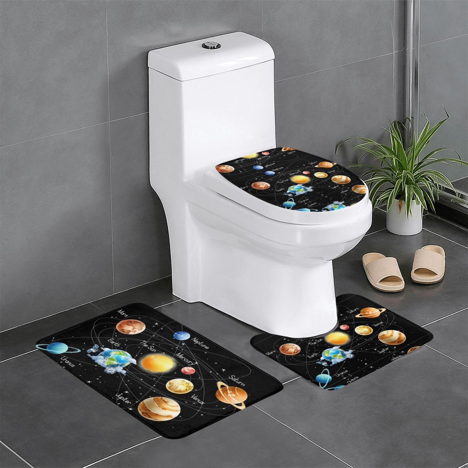 Tapis de bain à motif planètes étoiles et galaxie pour hôtel