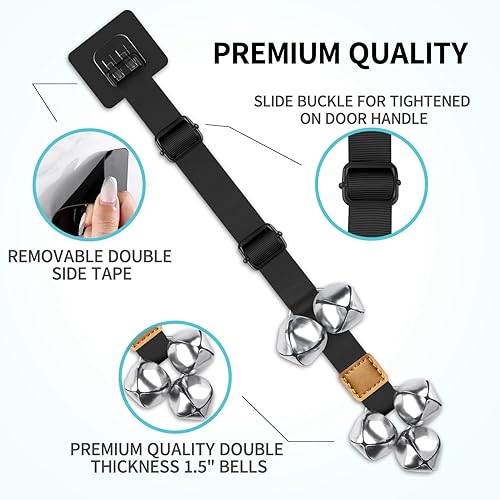 Miniatura 6 de COOYOO Timbres de puerta para perros, campanas ajustables para entrenamiento de orinal, mejorados para entrenar a tu cachorro de la manera fácil,