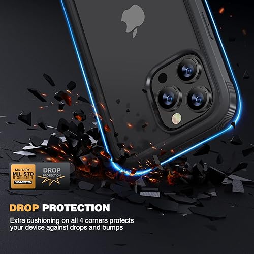 Miniatura 3 de Diaclara Funda diseñada para iPhone 14 Pro de 6.1 pulgadas, actualización 2023 Funda resistente de cuerpo completo con protector de pantalla