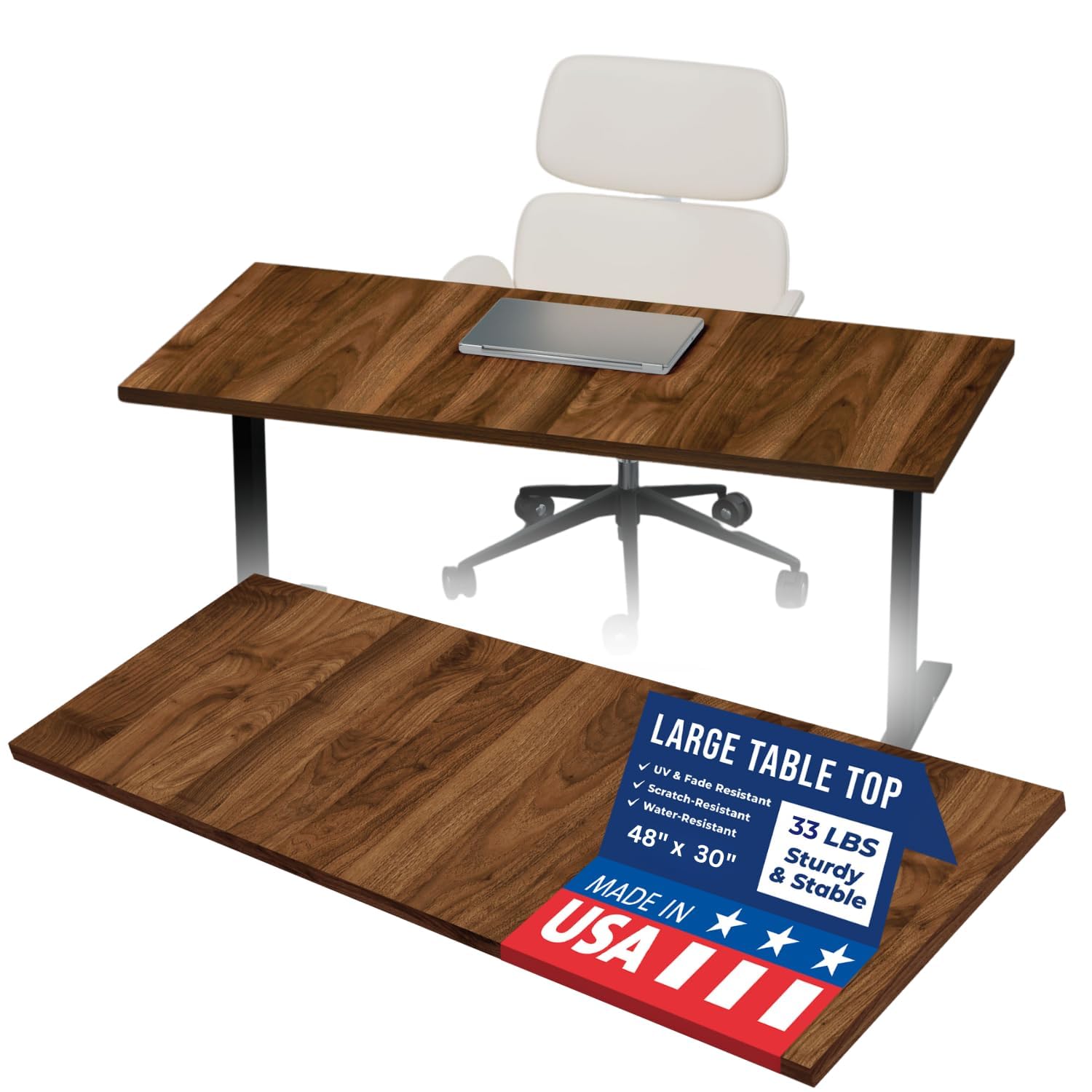 Photo 1 of OfficeSimpli 60 x 24 Inch Desk Top - California Walnut