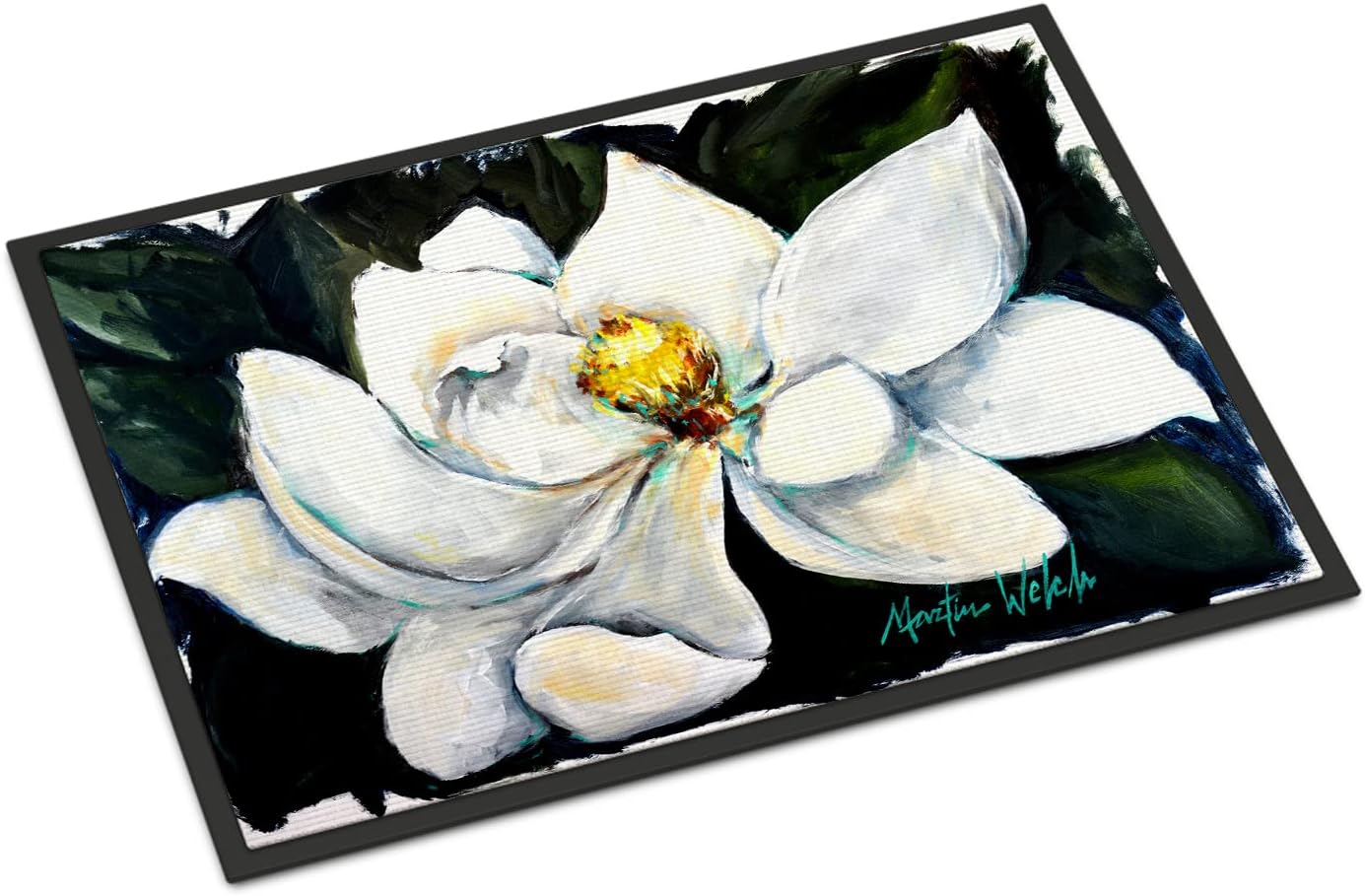 Caroline's Treasures MW1282MAT Sweet Magnolia Doormat 18x27 Front Door Mat Indoor Outdoor Rugs for Entryway, Non Slip Washable Low Pile, 18H X 27W
