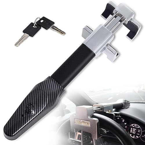 Steering Wheel Lock with Alarm,Heavy-Duty Anti-Theft Security Device for Cars