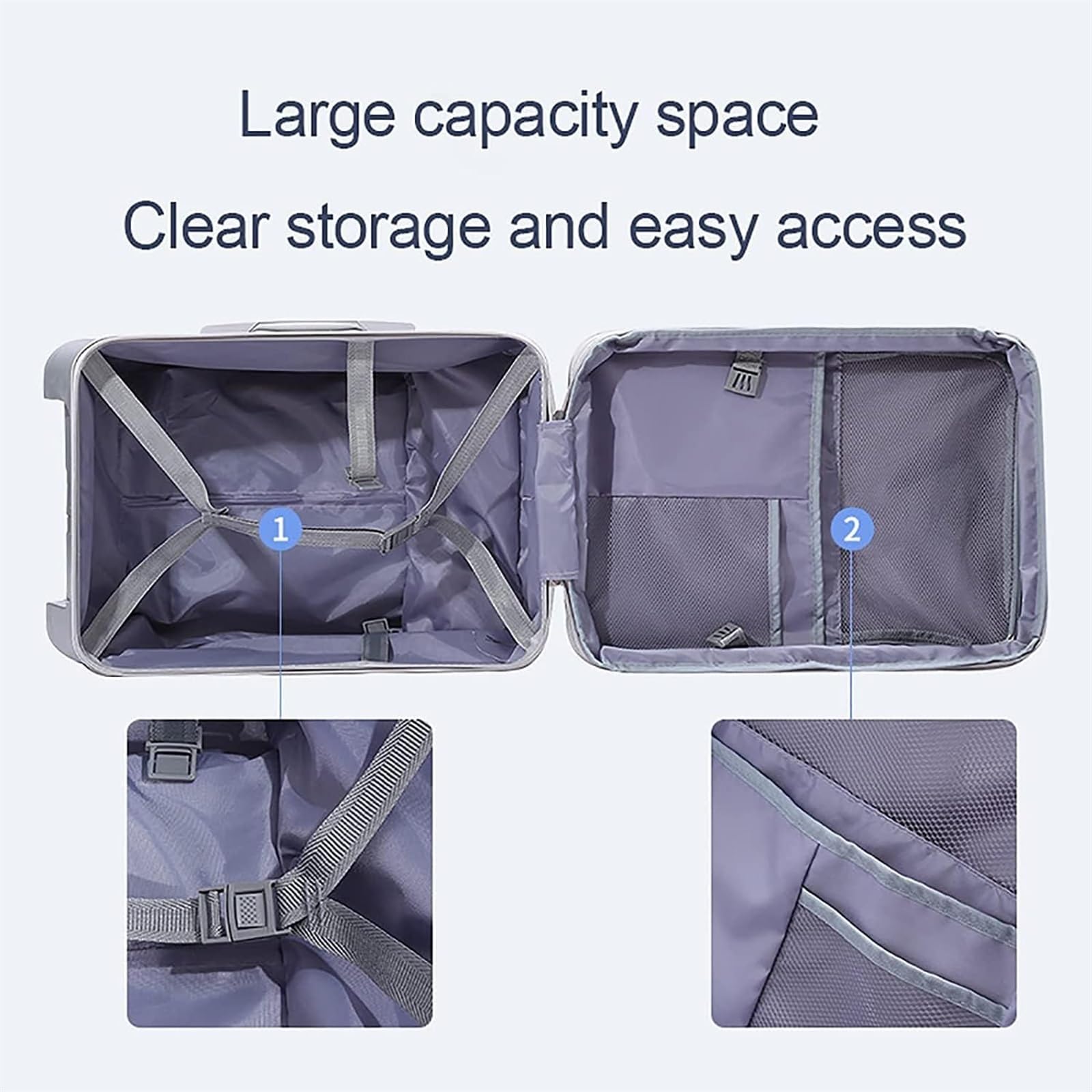 Valigia Il Bagaglio A Mano può Sedersi E Guidare Imbarco sui Bagagli da Viaggio, Resistenza all'Usura Assorbimento degli Urti Bagaglio a Mano(Blue)
