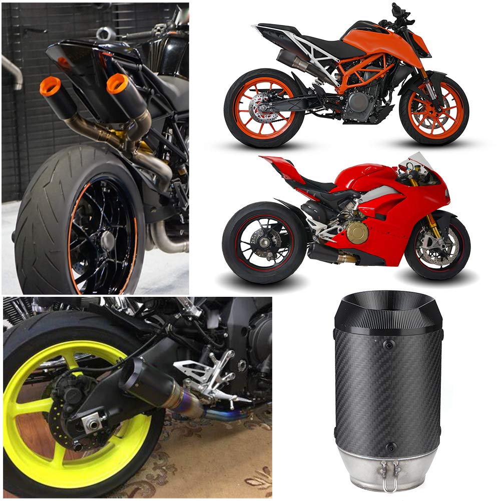 Tubo de Escape Universal para Motocicleta, Negra de Fibra de Carbono de Acero Inoxidable de 51 Mm, con Mejorado, para Z900 Z1000 400 R6