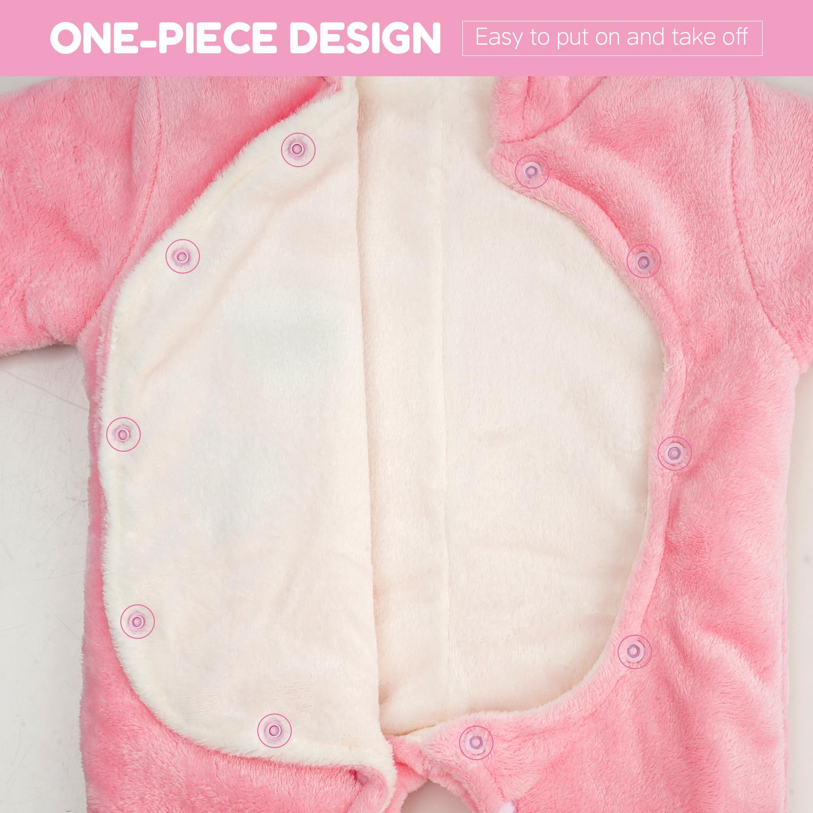WYTbaby Tute da neve bambino Pile tuta neve Neonato Inverno con Cappuccio Calore Infantile pagliaccetto Tute Neve Outfit per Ragazze Ragazzi