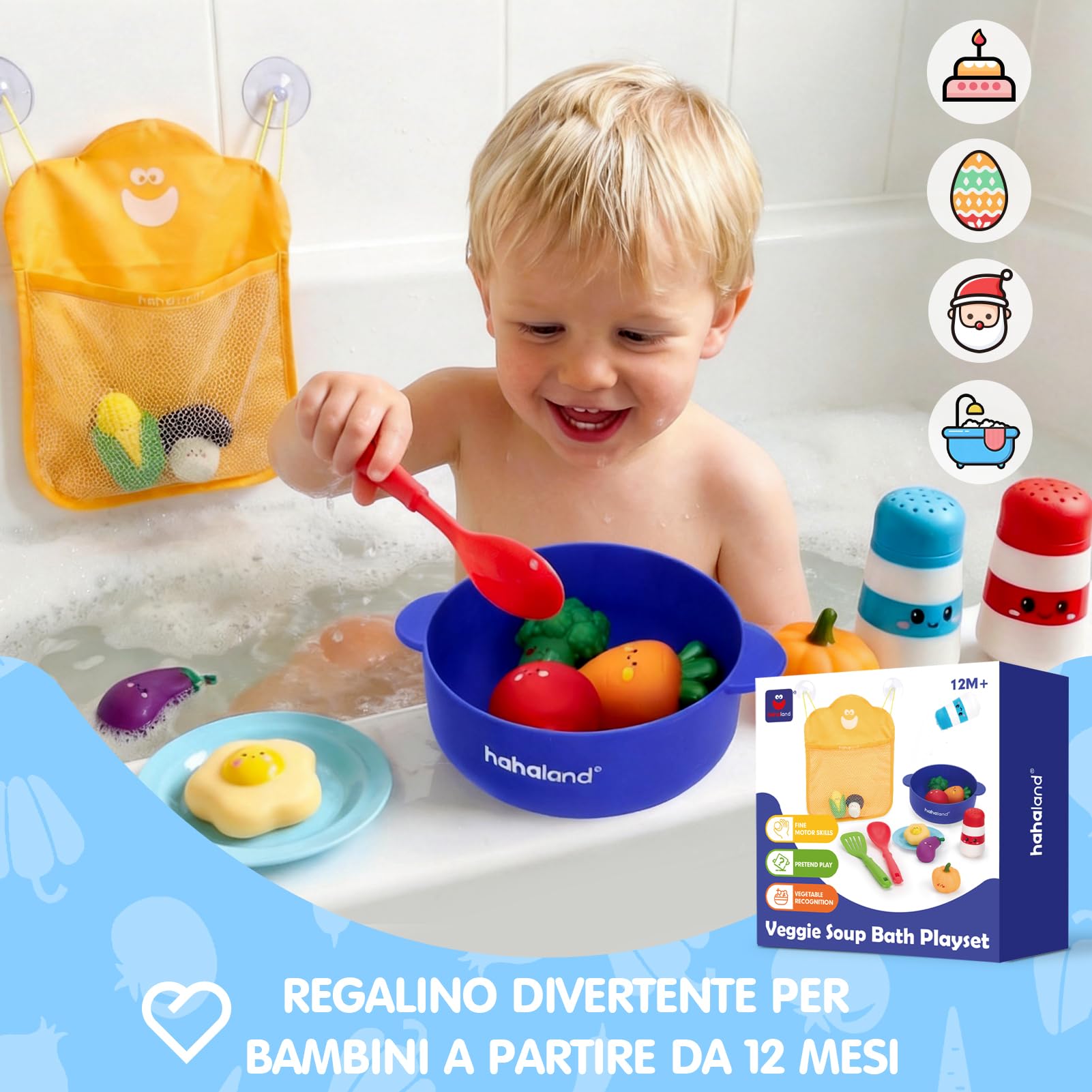 hahaland Giochi Bagnetto Neonato con Colori Mutevoli, 15 PCS Giochi Acqua Piscina Bambini in Silicone, Giocattolo Vasca da Bagno Bimbo Bimba 1 2 3 Anni