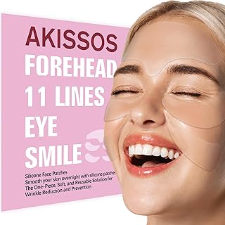 Silicone Wrinkle Patches - Akissos Zornesfalte Pflaster, Wiederverwendbare Face Tape für Falten, Stirnfalten, 11 Linien, A...
