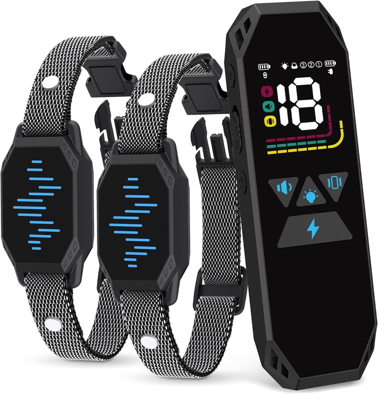 Dog Training Collar with Remote Control 2 Pack, 2500ft Control Range, 4 Training Modes, IP67 Waterproof E Collar for All Breeds, Small Medium Large Dogs