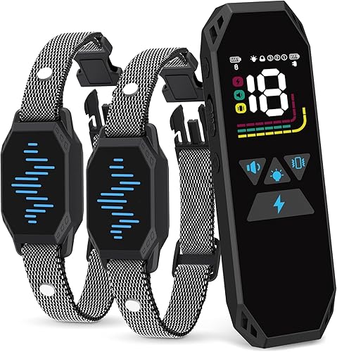 Miniatura 8 de Collar de perro, collar de descarga eléctrica para perros grandes con 4 modos de entrenamiento pitido, vibración, choque eléctrico, buscador de