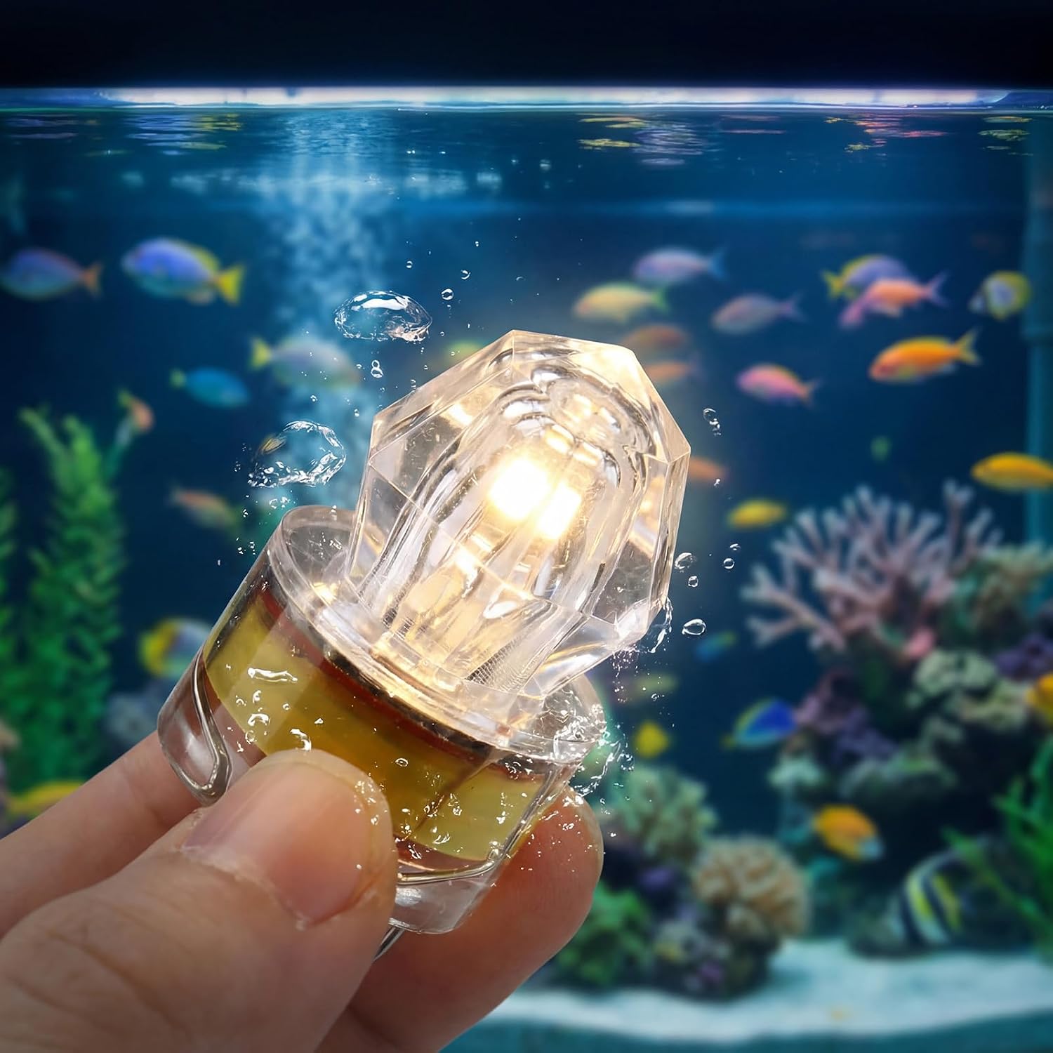 12 Pcs LED Fishing Light Underwater Deep Drop Lights Waterproof Diamond Tubular Underwater Fishing Lure Colorful Light Attractants for Saltwater Freshwater Halibut Tuna Swordfish, 5 Colors