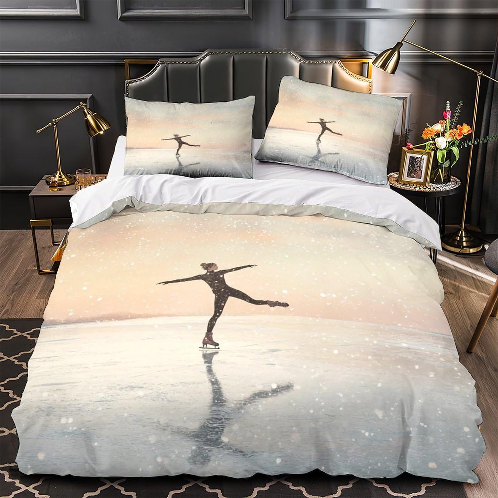 Housse de couette tigre imprimé 3D parure de lit microfibre 200x200 fermeture éclair confortable